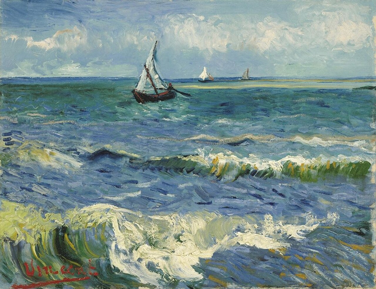 Seascape near Les Saintes-Maries-de-la-Mer by Vincent van Gogh - Item # VARPDX57618